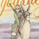 The cropped cover of Shuna's Journey by Hayao Miyazaki depicting a young man in clothing inspired by the tribes of the Tibetan steppes riding a large goat/gazelle creature.